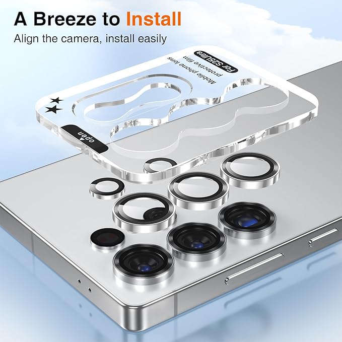 YWXTW S25 Ultra Camera Lens Cover, 9H Tempered Glass Upgraded Metal Edging - Image 5
