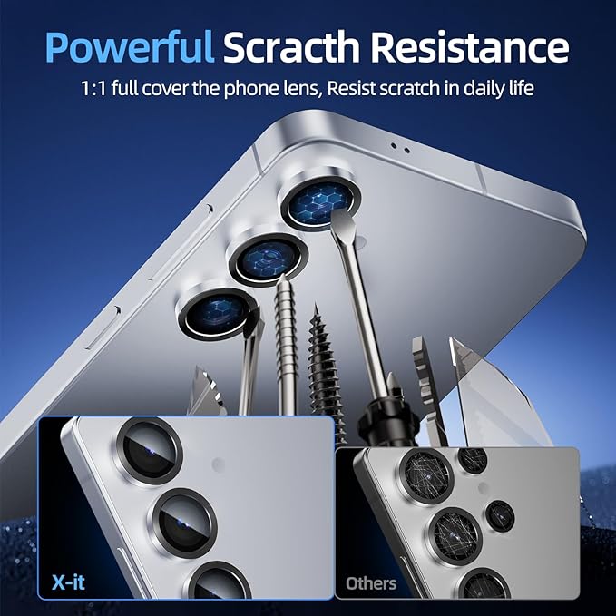 X-it Camera Lens Protector for Samsung S25, 9H Tempered Glass, Independent - Image 3
