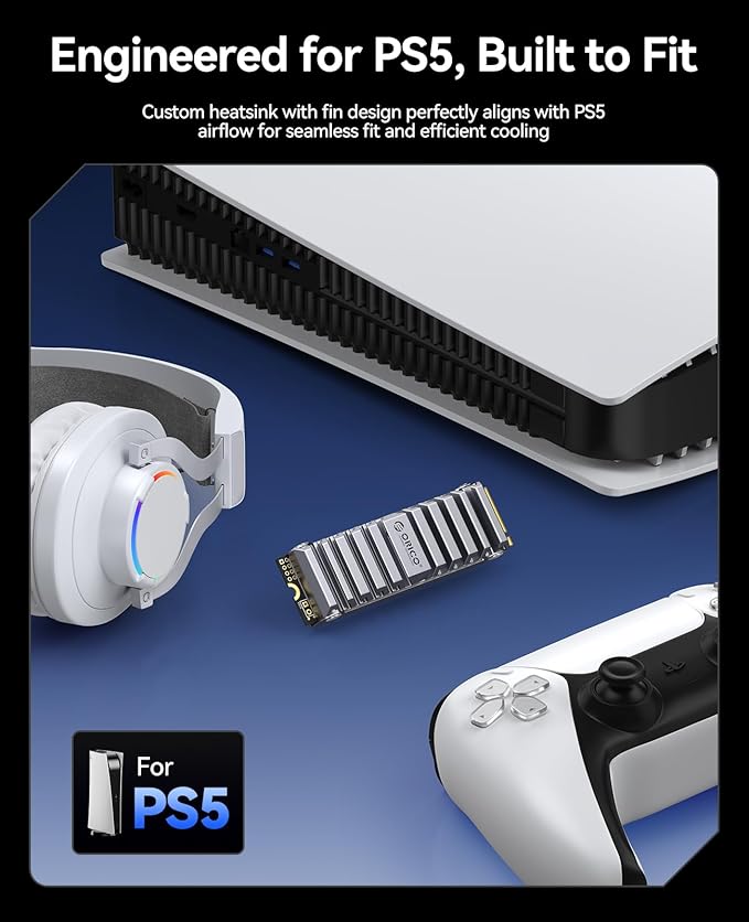 ORICO OS5 2TB M.2 SSD for PS5 Storage Expansion, M.2 PCIe 4.0 NVMe Gaming SSD - Image 2