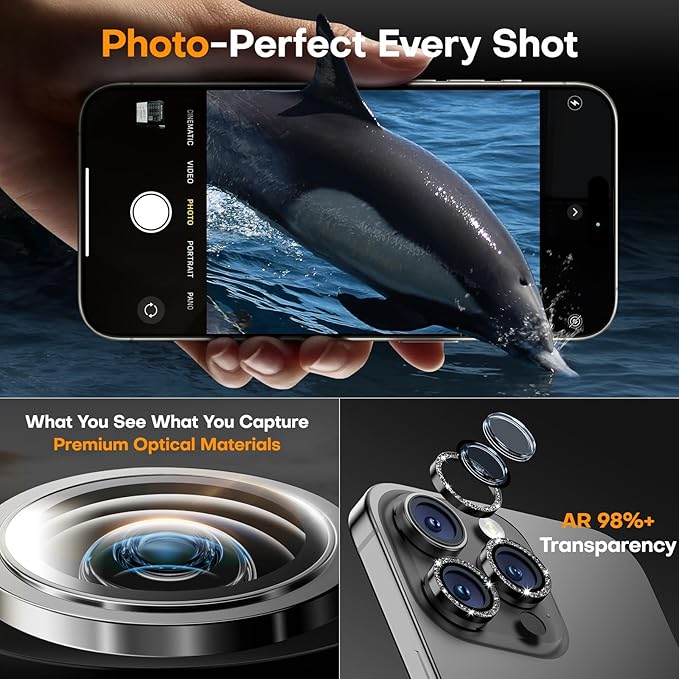 Camera Lens Protector for iPhone 16 Pro Max/16 Pro/15 Pro Max/15 Pro/14 Pro - Image 4