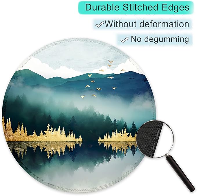ITNRSIIET Round Mouse Pad with Stitched Edge Premium-Textured Waterproof - Image 5