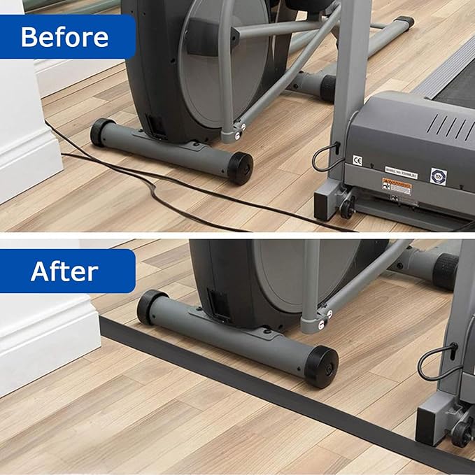 6ft Floor Cord Cover, Cord Hider Floor Black, Extension Cable Cover Power Cord - Image 6