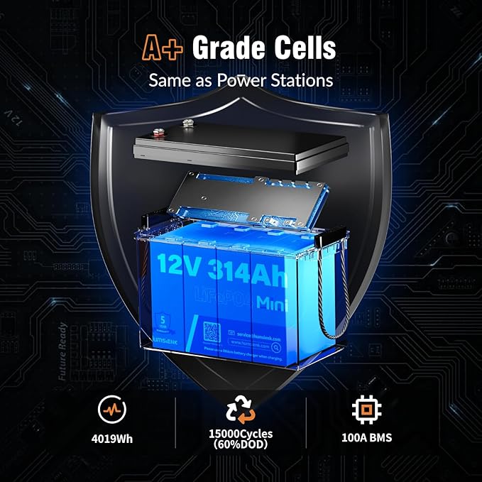 12V 300Ah LiFePO4 Lithium Mini Battery, Max. 4019Wh Energy, 15000+ Deep Cycles - Image 7