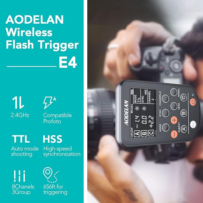 AODELAN TTL HSS 1/8000s Wireless Flash Remote Trigger Compatible - Image 2