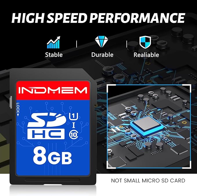 INDMEM SD Card 8GB, High-Speed Secure Digital Cards - Image 3