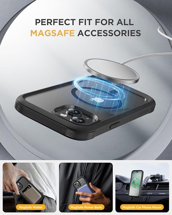 Miracase Glass Series for iPhone 15 Case Full-Body Magnetic Bumper Case - Image 3