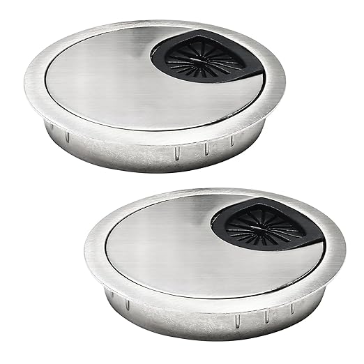 2 Pcs Desk Grommet 2-3/8" / 60 mm, Desk Cord Hole Cover, Cable Grommet Metal by EASYEAH