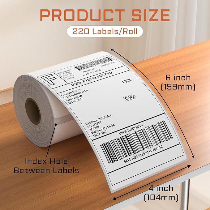 8 Rolls 4XL Labels 4"x6" Direct Thermal Shipping Label Compatible - Image 2
