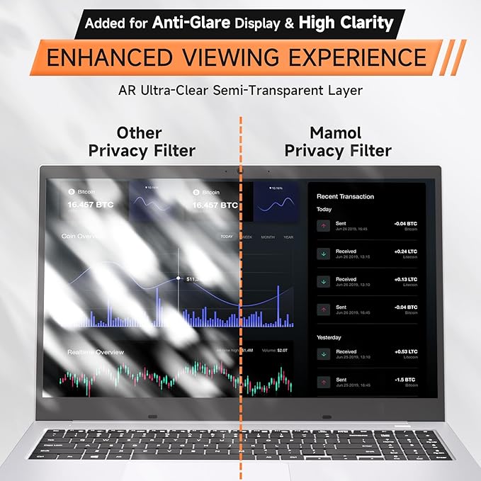 Nano Laptop Privacy Screen 14 Inch 16:10, No Glue Computer Monitor Privacy - Image 6