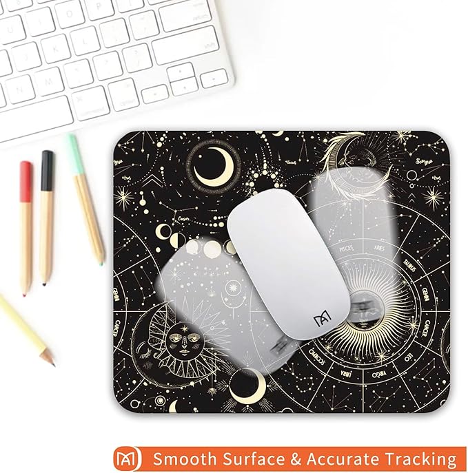 Square Mouse Pad Moon Sun, Personalized Premium-Textured Custom Mouse Mat Design - Image 4