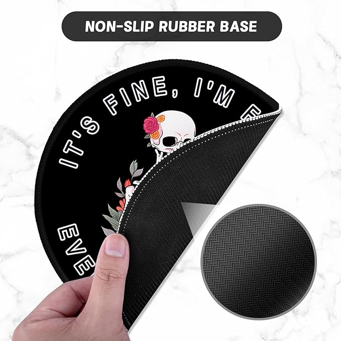 ITNRSIIET Round Mouse Pad with Stitched Edge Premium-Textured Waterproof - Image 3