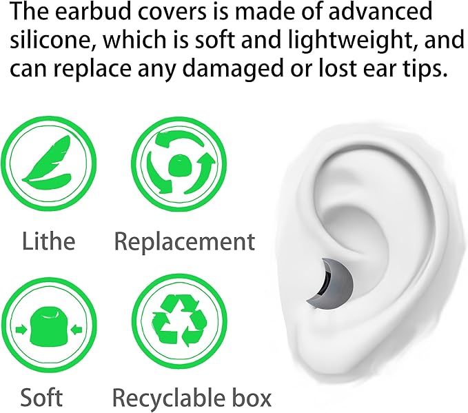 Earbud Replacement Tips Silicone Earbud Tips Ear Tips Fit Most in-Ear Earbuds - Image 4