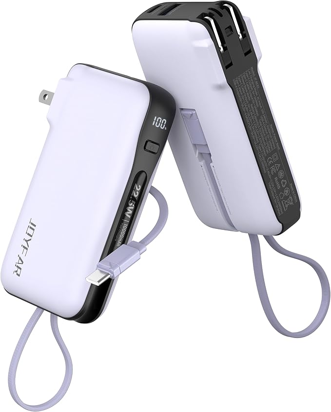 Portable Charger with Built-in USB-C Cable & Plug, 000mAh 5V/4.5A Power Bank by Unknown