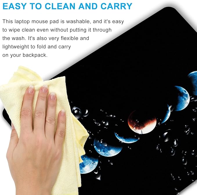 Starry Moon Mouse Pad Personalized Moon Phase Design Computer Laptop Non-Slip - Image 5