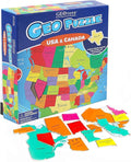 GeoToys GeoPuzzle, USA & Canada Shaped Jigsaw Puzzles, Geography Game, Map by Geotoys