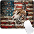 Square Mouse Pad Colorful Cat and National Flag-3, Gaming Mouse Pads by Goodsprout
