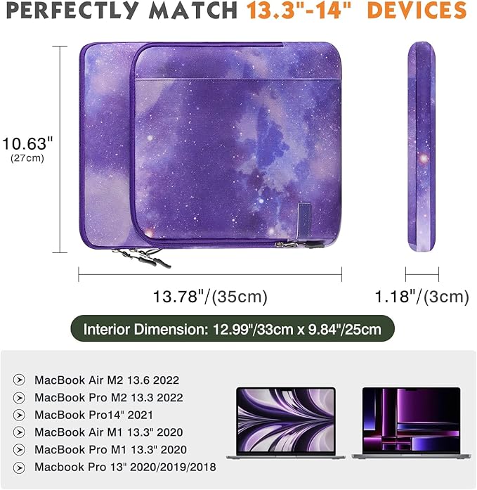 MoKo Laptop Sleeve Bag for 13.3-14 Inch, Notebook Carrying Case - Image 2