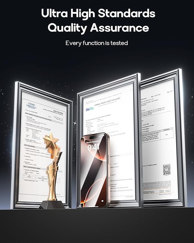 3 Pack for iPhone 16 Pro Max Tempered Glass Screen Protector, Dust Free CABIN - Image 8