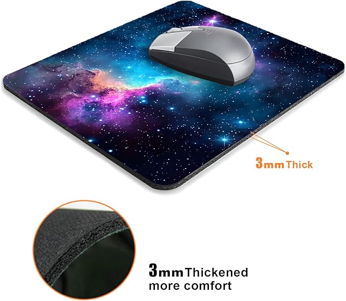 Blue Galaxy Space Mouse Pads for Desk, Portable Wireless Computer Mouse pad - Image 3