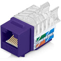 Everest 45° Angled RJ45 Cat6 Keystone Jacks 10-Pack in Purple by EverestMediaSolutions
