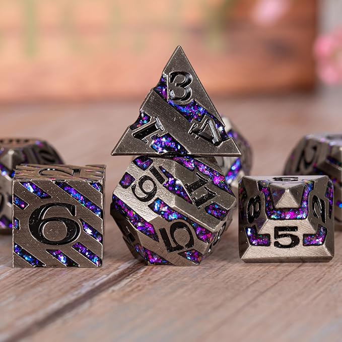 DND Metal Stripe Dice Set - Image 4