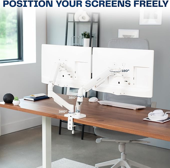 VIVO Dual Monitor up to 32 inches and 19.8 lbs per Screen, Mechanical Arm Desk - Image 5