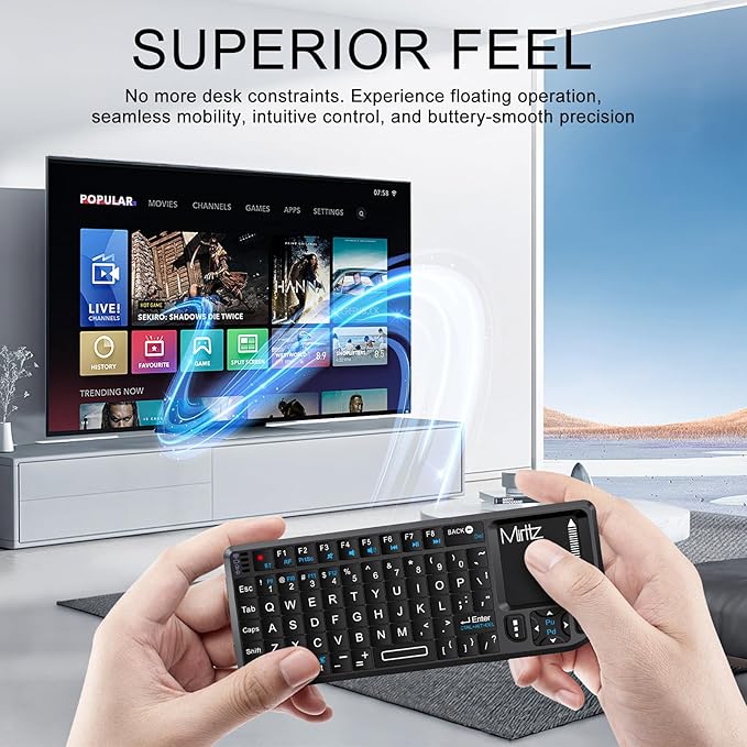 Mini Wireless Keyboard with Touchpad, 2.4GHz USB Dongle & Bluetooth Dual Mode - Image 3