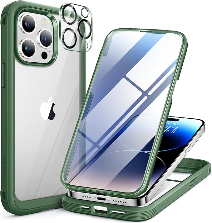 Miracase Glass Series for iPhone 14 Pro Case 6.1 Inch, Full-Body Clear Bumper by Miracase