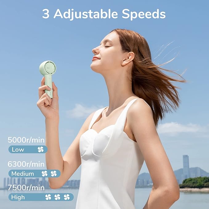 JISULIFE Mini Portable Fan-Bladeless Safe Design, Powerful Turbo Handheld Fan - Image 4
