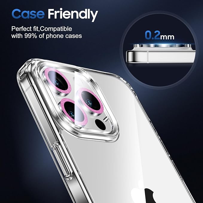 UniqueMe for 3 Pack iPhone 15 Pro/iPhone 15 Pro Max Camera Lens Protector - Image 6