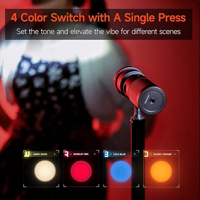 PHOTOOLEX 4 Colors Photography Flashlight, 8400mAh Power Portable Spotlight - Image 2