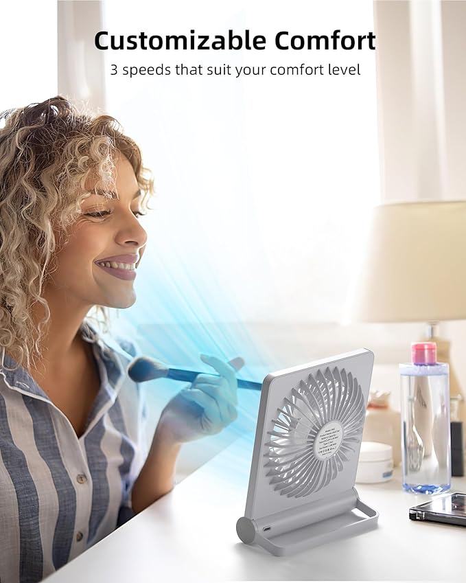 Koonie Portable Desk Fan, 3.5-20hrs Battery Operated Small USB Fan - Image 6