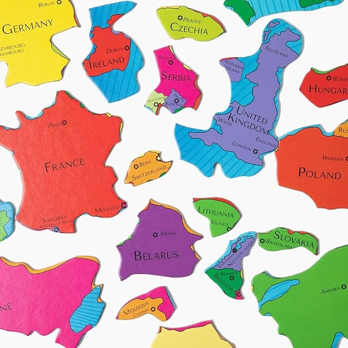GeoToys GeoPuzzle, Europe Shaped Jigsaw Puzzles, Geography Game & Map Puzzle - Image 4