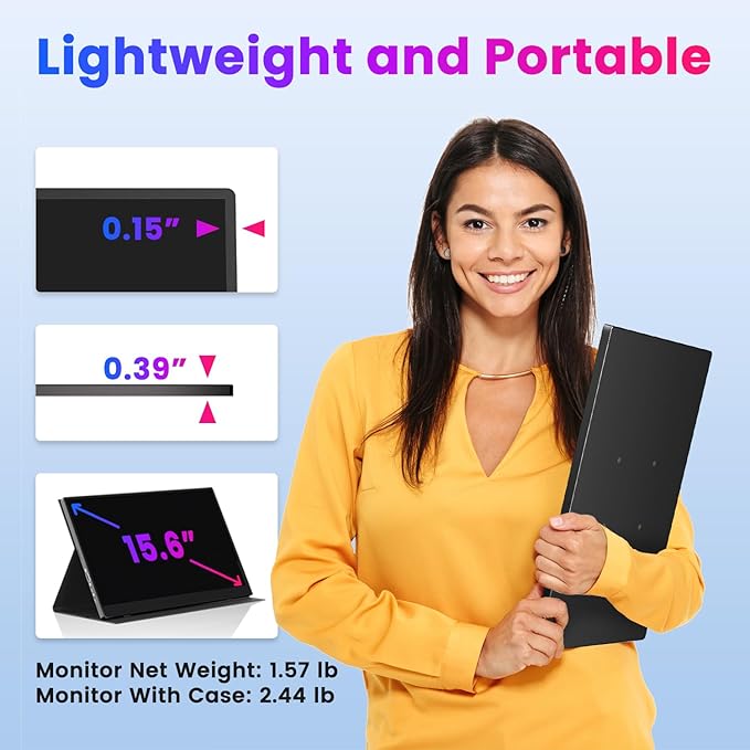 Portable Monitor 4K 15.6 inch UHD 3840X2160 100% sRGB USB-C HDMI IPS HDR - Image 7