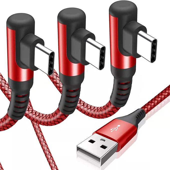 sweguard USB C Cable Right Angle, USB Type C iPhone 16 Charger Cable Nylon by Sweguard