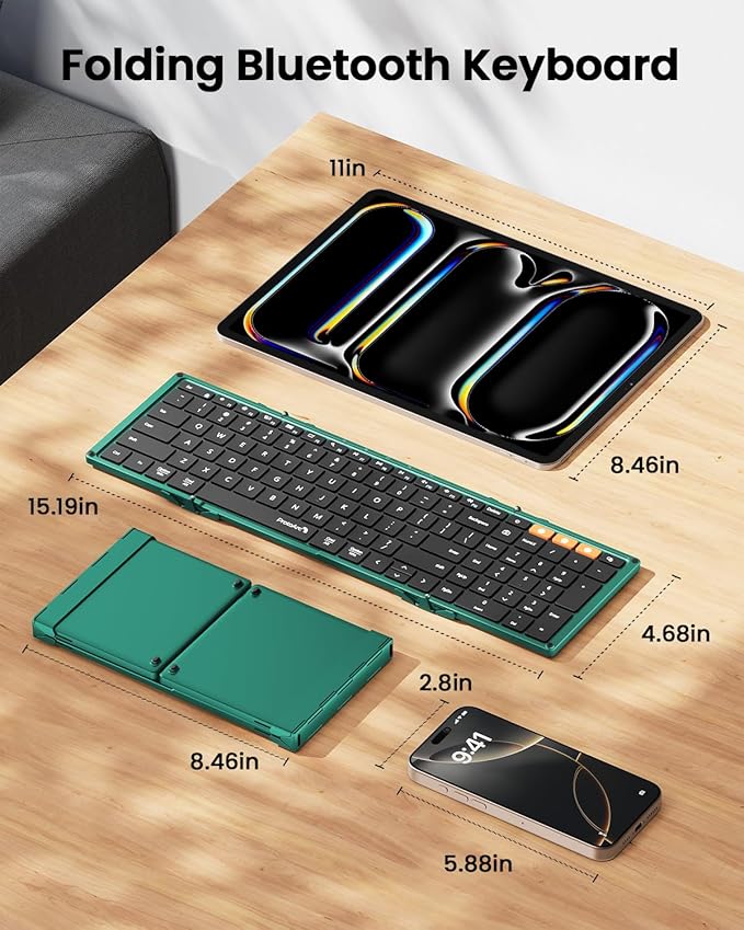 ProtoArc Foldable Bluetooth Keyboard, XK01 Folding Wireless Portable Keyboard - Image 4