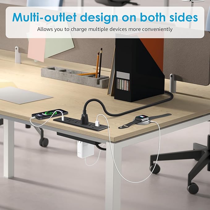 HHSOET 16 in 1 Recessed Power Strip Flat Plug, 45W Fast Charging Furniture - Image 4