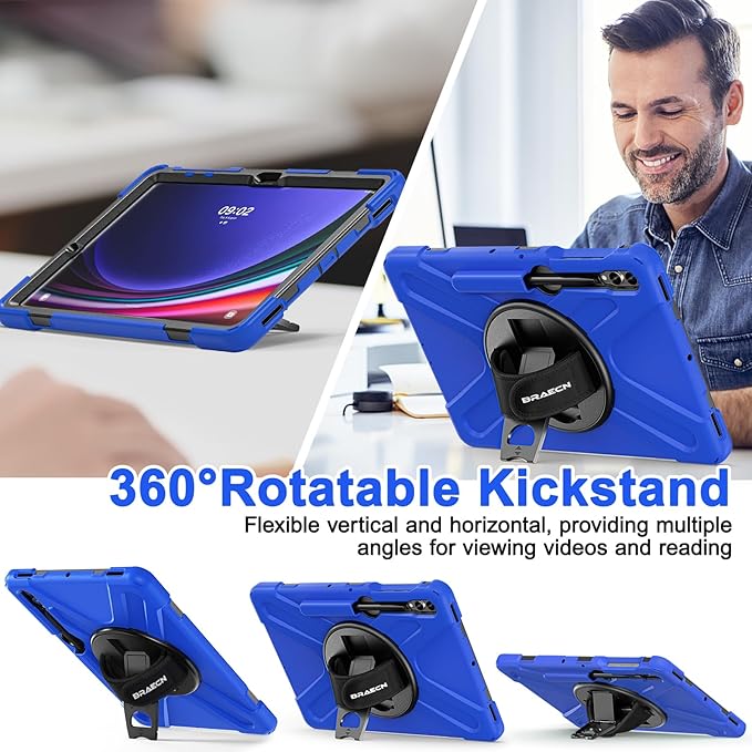 BRAECN for Galaxy Tab S10+Plus/ S9+/S9 FE+/S8+12.4 Inch Case, Heavy Duty Tablet - Image 3