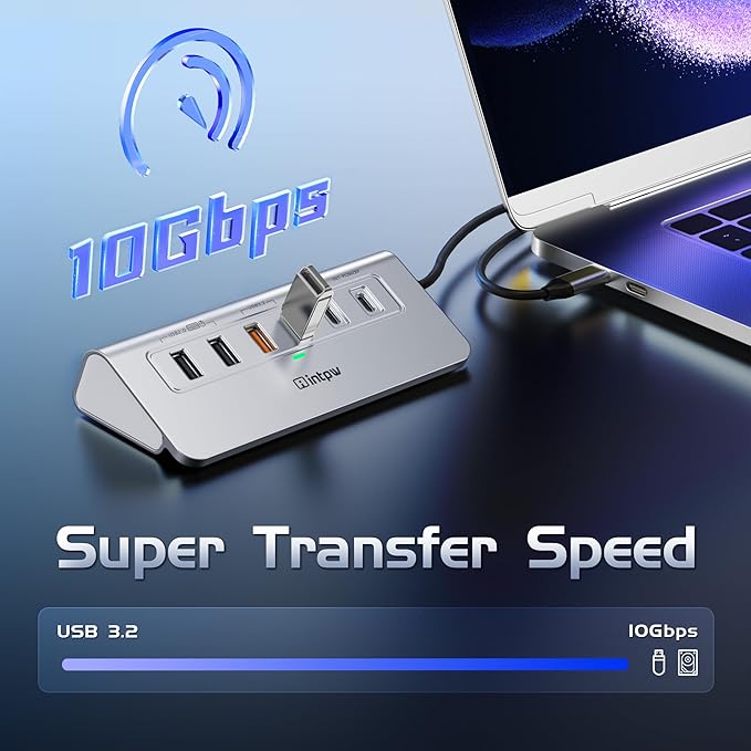 USB C Hub Ethernet, 10-in-1 USB Docking Station 10Gbps - Image 3
