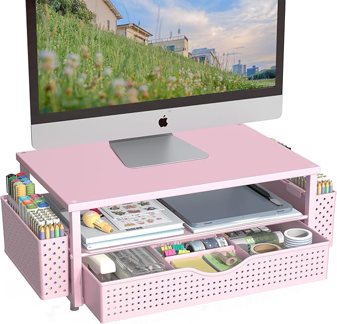 Desk Organizer and Accessories, Computer Monitor Stand Riser by Spacrea