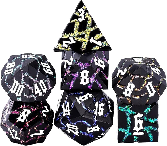 Dice Set D&D, Dungeons and Dragons Metal Dice Set by Maywin