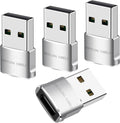 USB to USB C Adapter 4 packs for iPhone Fast Charging, Transfer and Type C OTG by Unknown