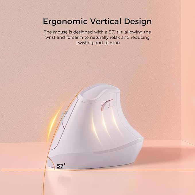 57° Ergonomic Wireless Tower Mouse, Vertical Quiet Ergo Mouse, 7 Buttons - Image 2