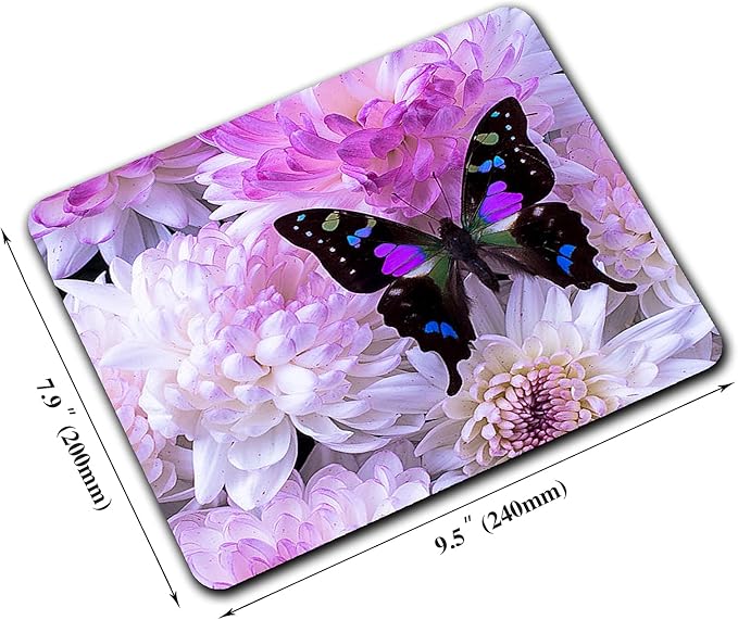 Black Butterfly Mouse Pad, Anti-Slip Rubber Base Wireless Mouse Pads - Image 2