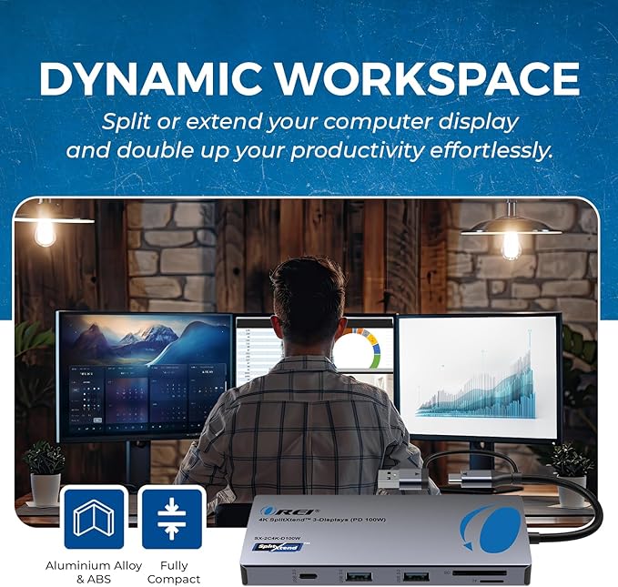 OREI SplitExtend Laptop Docking Station 3 Monitors - Image 9