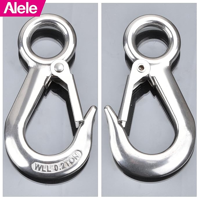 Alele 2Pack Grab Hooks, Slip Hooks, Stainless Steel Lifting Hook Rigging - Image 3
