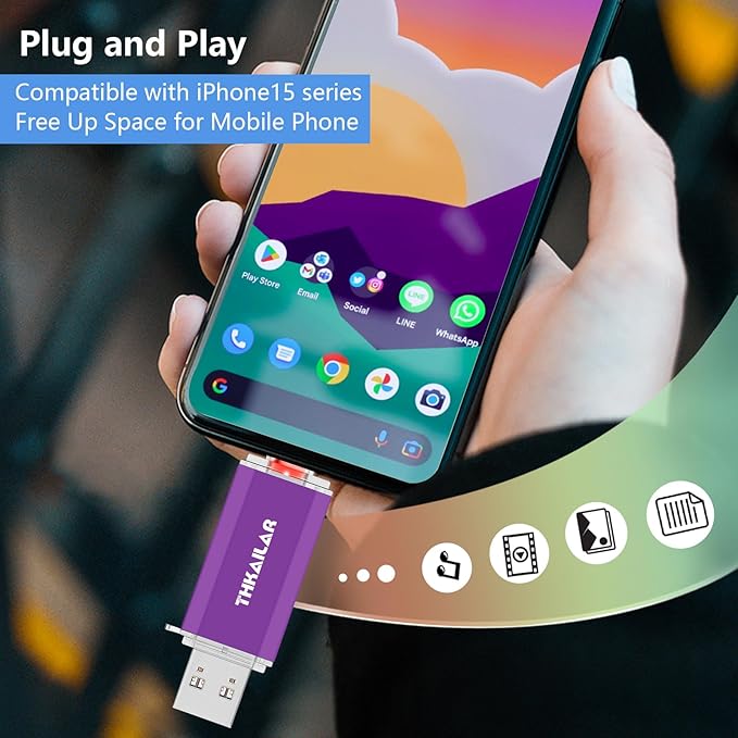 Thkailar 1TB USB C Flash Drive 3.1 USB A and Type C Ports, Thumb Drive - Image 3