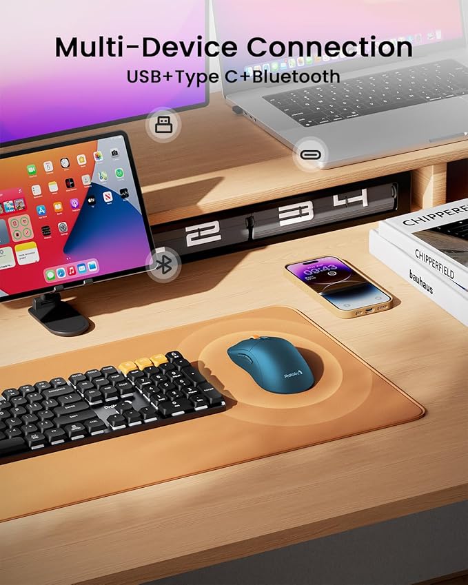 ProtoArc Bluetooth Wireless Mouse, USB C Mouse, EM15 Rechargeable Compact - Image 2
