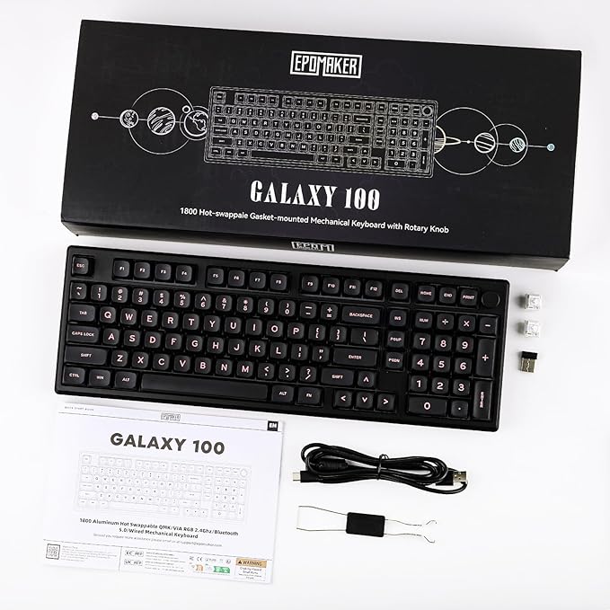 EPOMAKER Galaxy100 QMK/VIA Wireless Gaming Keyboard, Aluminum Shell, Pre-Lubed - Image 8