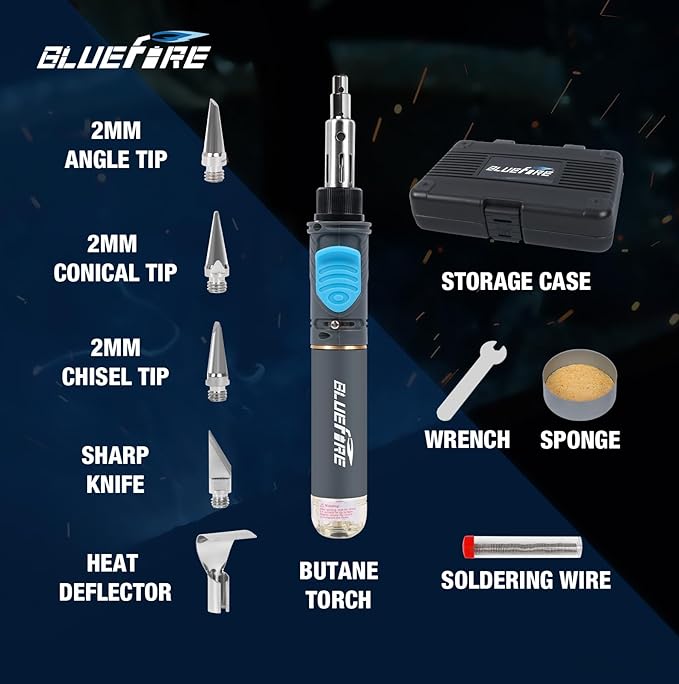 BLUEFIRE MRT-1117K Cordless Butane Soldering Iron Kit Portable Multi-Purpose - Image 2